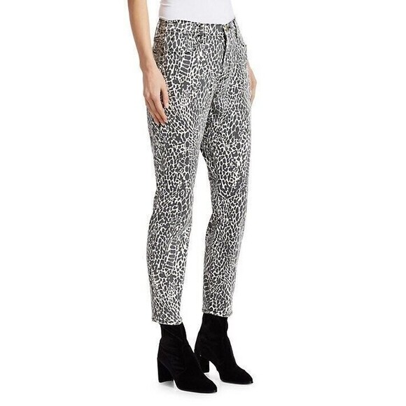 FRAME Le High Skinny Abstract Jeans Womens 23 Black Animal Print High Rise NWT - Picture 10 of 11
